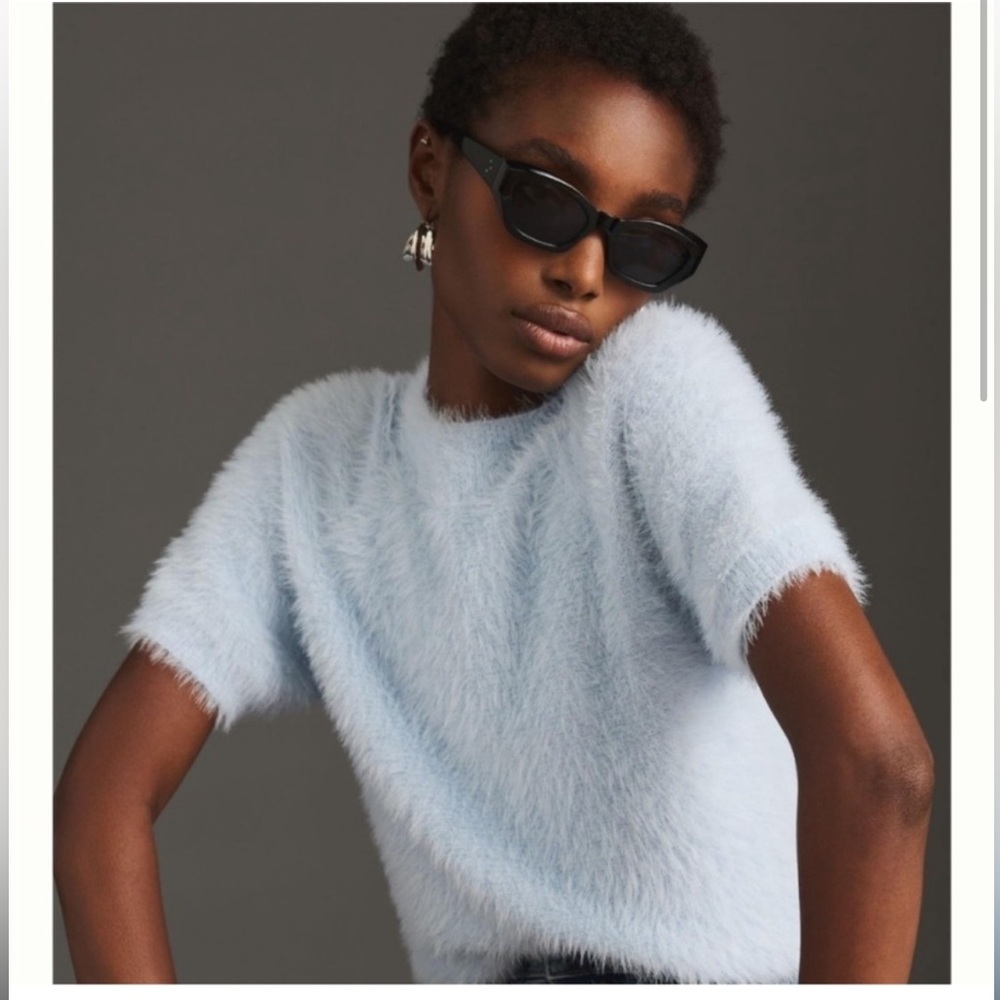 Pilcro Light Blue Fuzzy Sweater